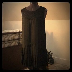 1920’s style black drop waist dress.